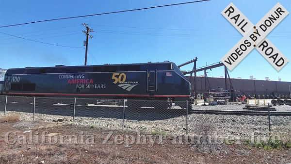 California Zephyr Number Five With The Midnight Blue, 50th Anniversary Commemorative Locomotive.
