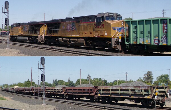 Ballast Train -- UP5411&nbsp;&lpar;C45ACCTE&rpar; - UP5409&nbsp;&lpar;C45ACCTE&rpar;