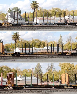 FURX710133&nbsp;Log Spine Car - LTTX136583&nbsp;Log Flatcar - HPTX81699&nbsp;Log Flatcar With Bulkheads