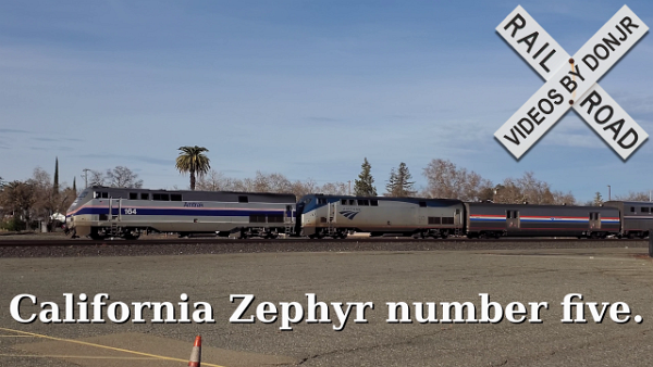 Amtrak 5 With Phase IV Heritage Unit AMTK164, Rocklin Rocket, Folsom Turn, A Light Power Move. A Video From My YouTube Channel.